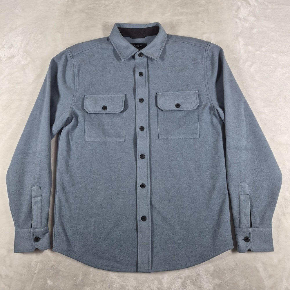 BYLT Premium Basics Overshirt Men's Small‎ Blue Long Sleeve Shirt Jacket Casual